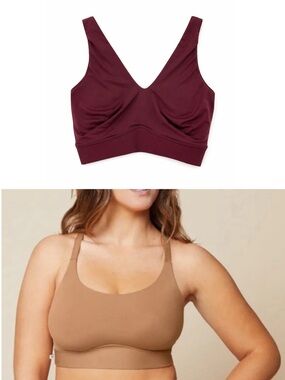 Harper Wilde SET OF 2 Bliss Racerback 0501 Bra sand burgundy red large stretch